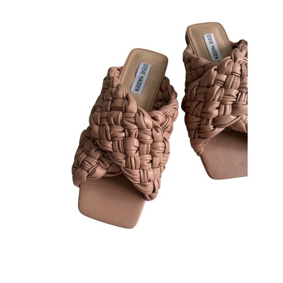 STEVE MADDEN Llarina Tan Braided Slide Sandals Size 8 - Picture 6 of 7